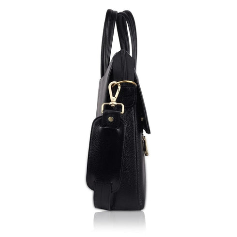 Vinay Flap Genuine Leather Slim Laptop Bag/ Office Bag Hive